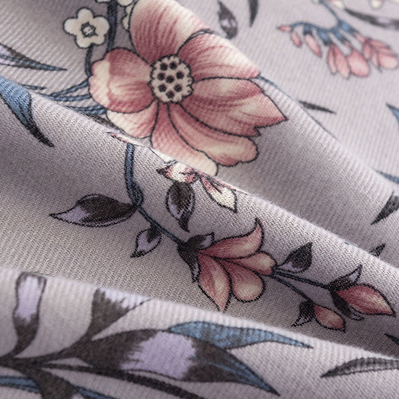 Buddha Stonesチベットショール レトロ 咲き誇る椿ジャポニカプリント 秋冬 ソフト 暖かい スカーフ ラップ - image 6