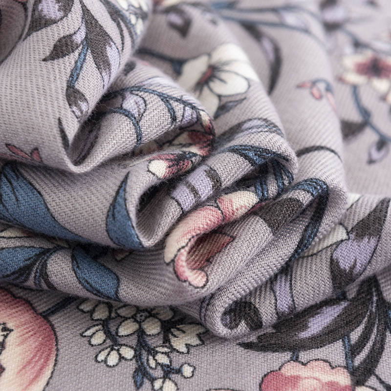 Buddha Stonesチベットショール レトロ 咲き誇る椿ジャポニカプリント 秋冬 ソフト 暖かい スカーフ ラップ - image 3