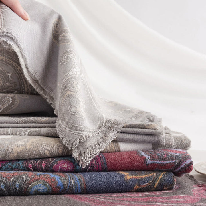 Buddha Stonesチベットペイズリープリントショール秋冬ソフト暖かいスカーフラップ - image 18