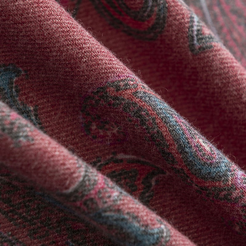 Buddha Stonesチベットペイズリープリントショール秋冬ソフト暖かいスカーフラップ - image 7