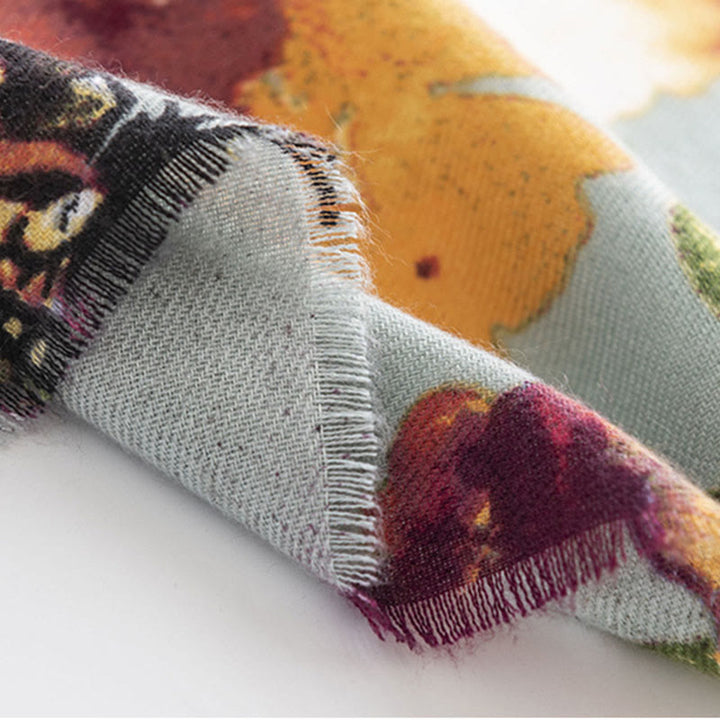 Buddha Stonesチベットのカラフルな蝶の花柄ショール秋冬ソフト暖かいスカーフラップ - image 8