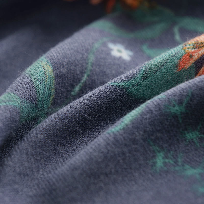 Buddha Stonesチベットマルチフローラローズプリント柄デザインショール秋冬心地良い暖かいスカーフラップ - image 5