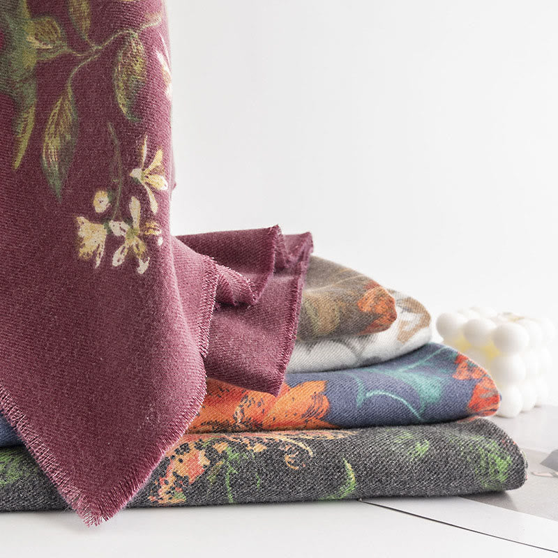 Buddha Stonesチベットマルチフローラローズプリント柄デザインショール秋冬心地良い暖かいスカーフラップ - image 11