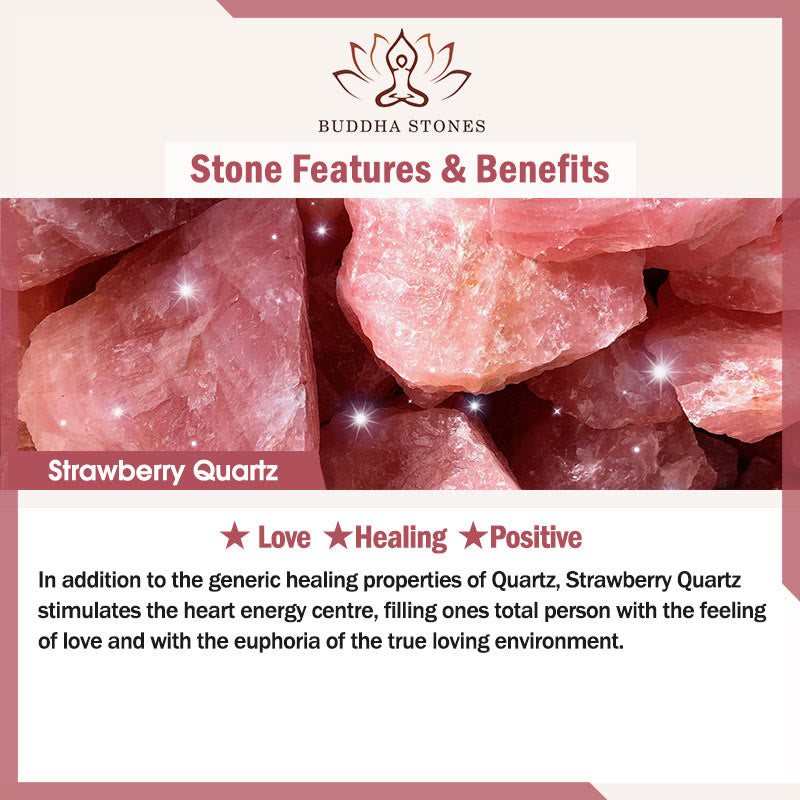 Buddha Stonesストロベリークォーツ パール 猫 ウサギ ヒーリングブレスレット - image 11
