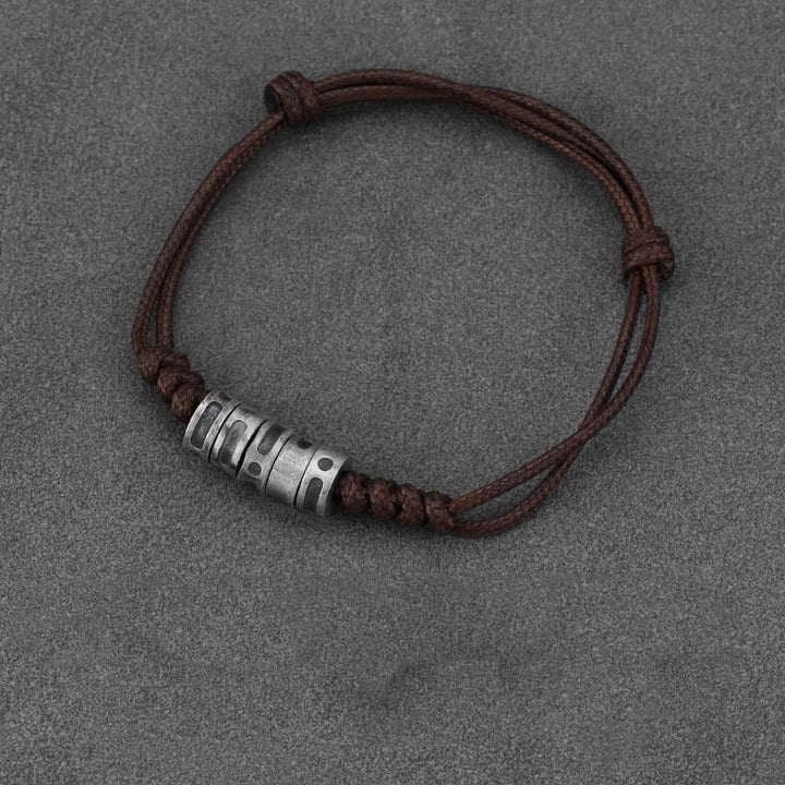 Buddha Stones999スターリングシルバー モールス信号ワックスロープ 祝福ブレスレット - 999スターリングシルバーブラウンワックスロープ（手首周り：14～21cm） - モールス信号:LUCKY - image 13