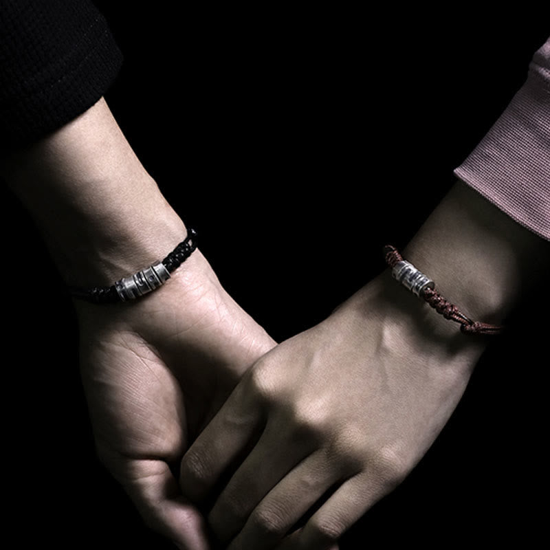 Buddha Stones999スターリングシルバー モールス信号ワックスロープ 祝福ブレスレット - image 17