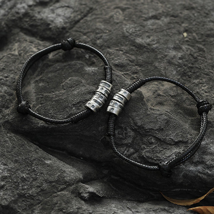 Buddha Stones999スターリングシルバー モールス信号ワックスロープ 祝福ブレスレット - image 10