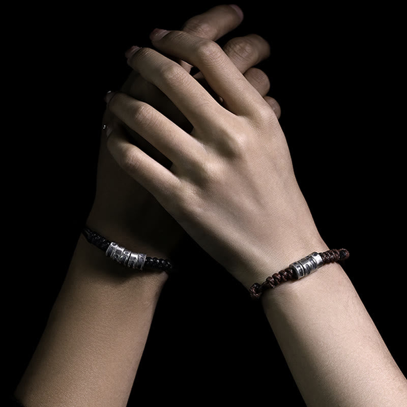 Buddha Stones999スターリングシルバー モールス信号ワックスロープ 祝福ブレスレット - image 16