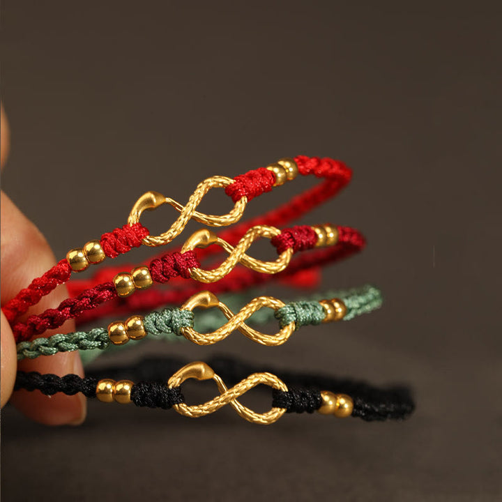 Buddha Stones999 ゴールド 蛇年 永遠のエンドレスノット インフィニティ ハンドメイド幸運ブレスレット - image 10