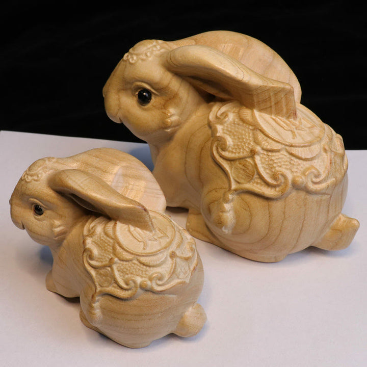 Buddha Stones年 十二支 福の字 桃の木 仏像 家の装飾 - 富のための一匹のウサギ - 高さ11.5cm - image 18