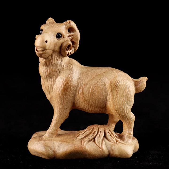 Buddha Stones年 十二支 福の字 桃の木 仏像 家の装飾 - ヤギ - 高さ11.5cm - image 22