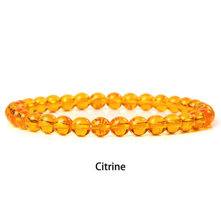 Buddha Stones6mm 各種石 クリスタル ブラック グリッター ストーン レッド タイガーアイ ビーズ 守護ブレスレット