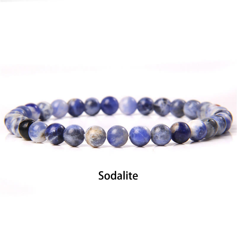 Buddha Stones6mm 各種石 クリスタル ブラック グリッター ストーン レッド タイガーアイ ビーズ 守護ブレスレット