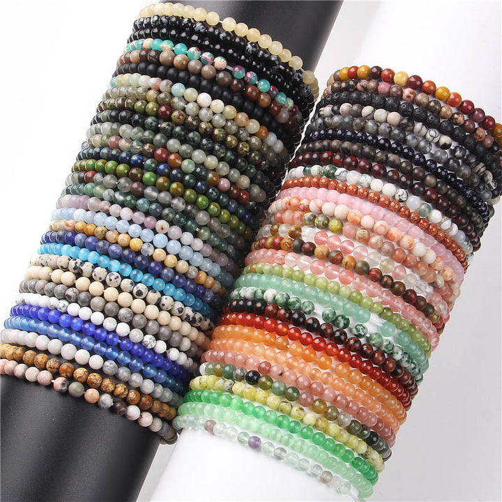 Buddha Stones4mm 各種ストーン クリスタル ミニビーズ ヒーリングブレスレット