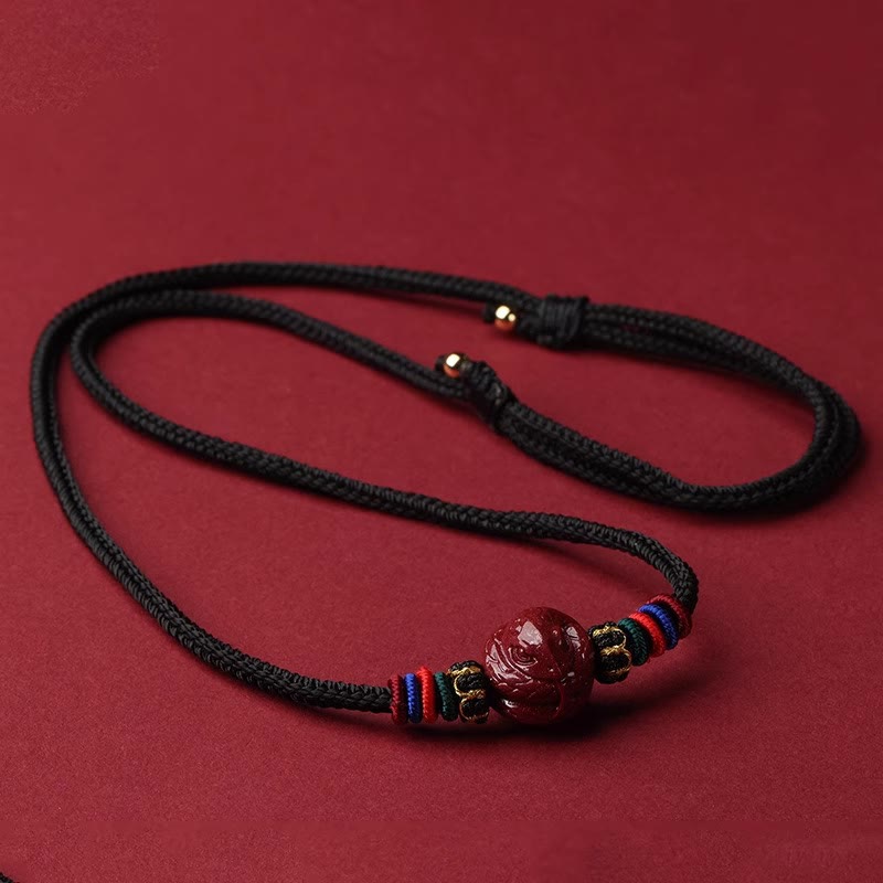 Buddha Stones辰砂 中国十二支 黒紐 祝福ネックレス ペンダント - 辰砂の蛇 - image 22