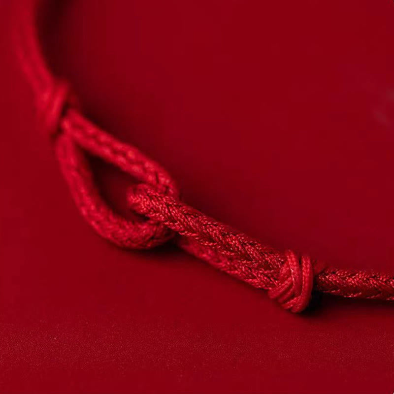 Buddha Stonesハンドメイド 925 スターリングシルバー 竹デザイン赤紐幸運の編み込みブレスレット - image 12