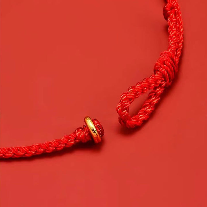 Buddha Stonesハンドメイド編み込みレッドストリング925スターリングシルバーフーキャラクター幸運ブレスレット