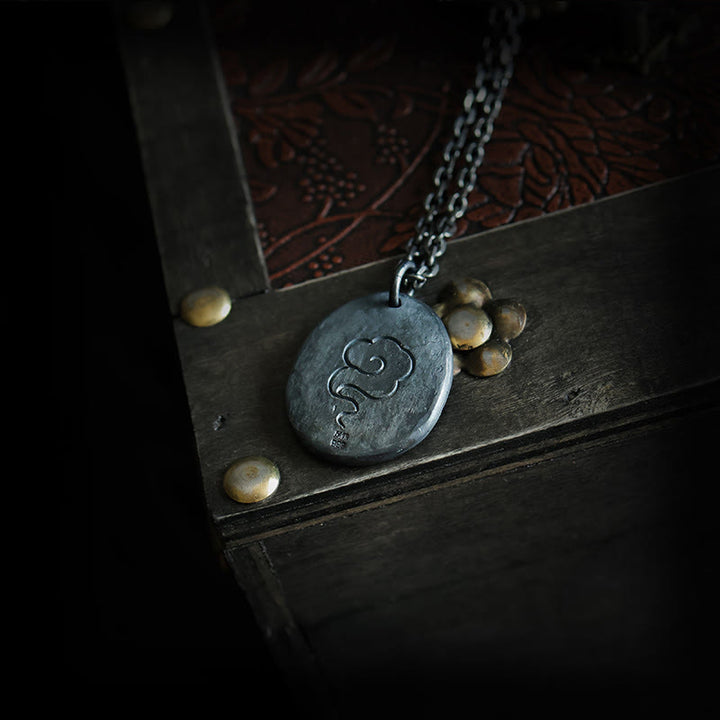 Buddha Stones999スターリングシルバー 24Kゴールド 鶴 吉兆 雲 バランスネックレス ペンダント - image 2