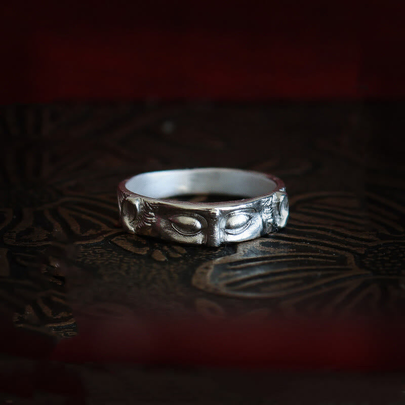 Buddha Stones999スターリングシルバー 仏眼守護リング - 999スターリングシルバー - US11 - image 0