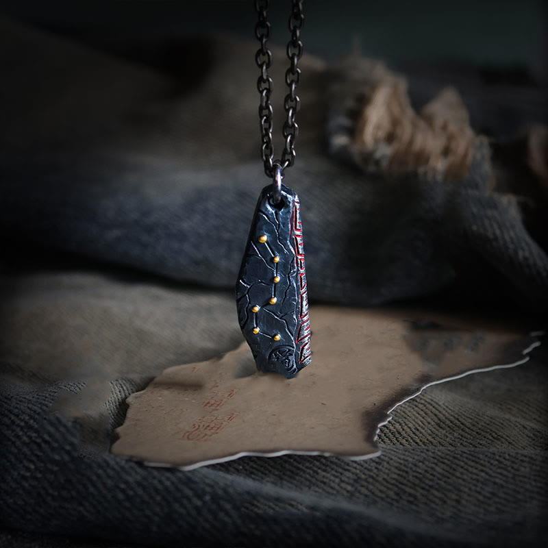 Buddha Stones999スターリングシルバー 北斗七星 バランスネックレスペンダント - 999スターリングシルバー＆チタンスチールチェーン - image 0