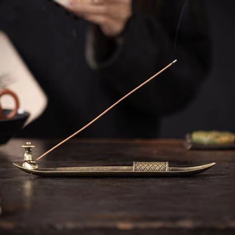 Buddha Stones漁師船 鯉 亜鉛合金 お香立て 癒し お香炉 装飾 - image 14