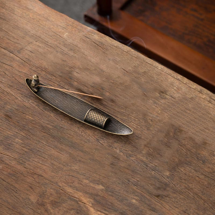 Buddha Stones漁師船 鯉 亜鉛合金 お香立て 癒し お香炉 装飾 - image 15