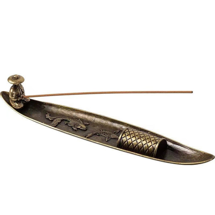 Buddha Stones漁師船 鯉 亜鉛合金 お香立て 癒し お香炉 装飾 - image 11