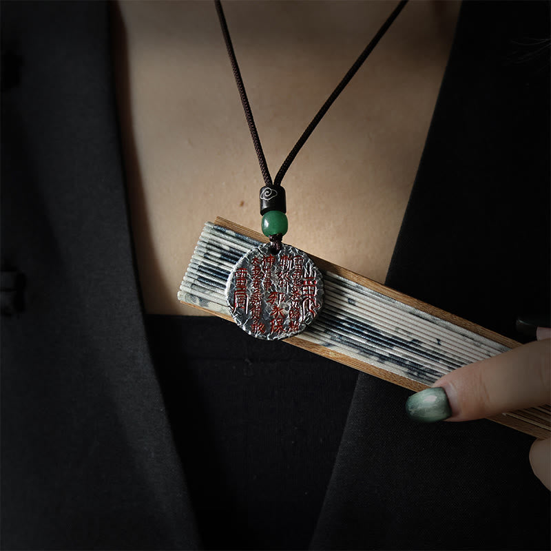 Buddha Stones999スターリングシルバー 24Kゴールド 八卦太極陰陽デザイン 山の幽霊 お金を使う ハーモニーネックレス ペンダント - image 3