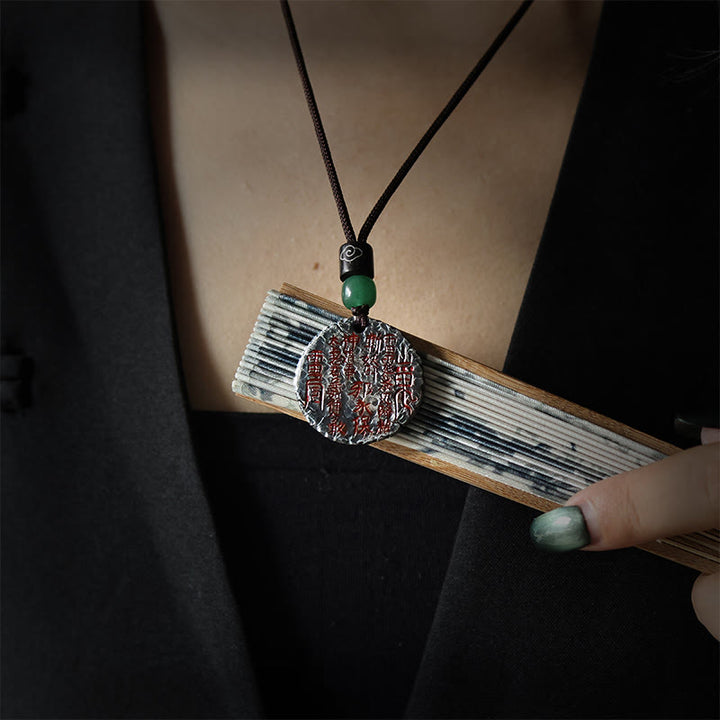 Buddha Stones999スターリングシルバー 24Kゴールド 八卦太極陰陽デザイン 山の幽霊 お金を使う ハーモニーネックレス ペンダント - image 3