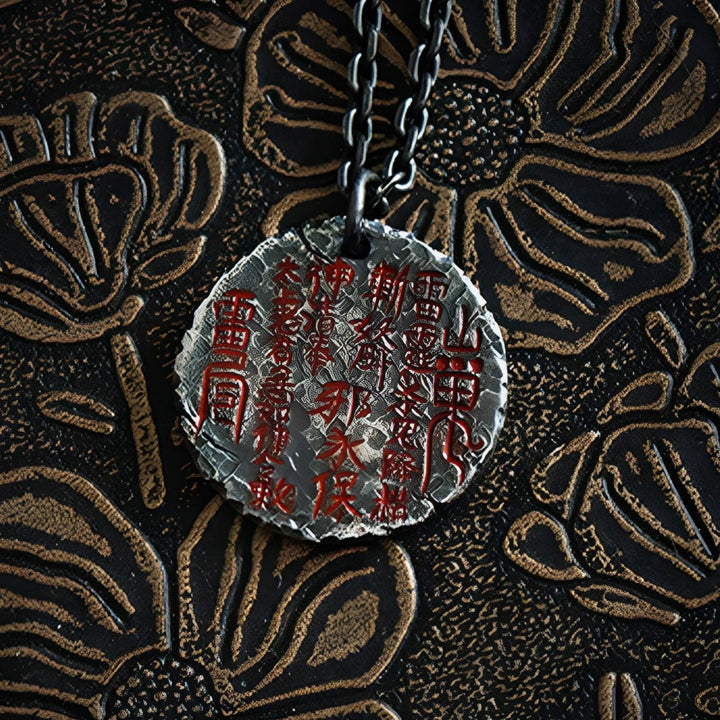 Buddha Stones999スターリングシルバー 24Kゴールド 八卦太極陰陽デザイン 山の幽霊 お金を使う ハーモニーネックレス ペンダント - image 9