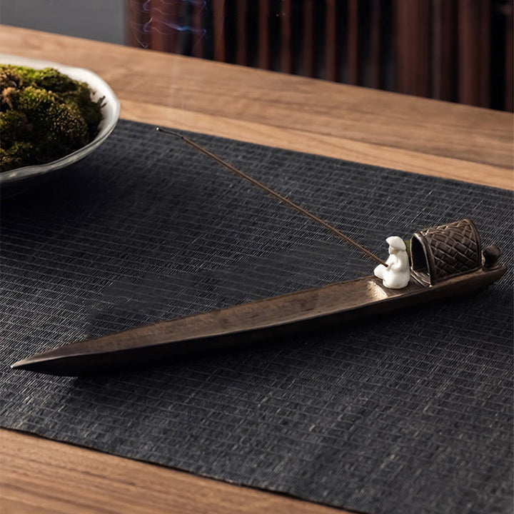 Buddha Stones漁師 禅 癒し ブラウン 陶器 スティック 香炉 装飾 - image 5