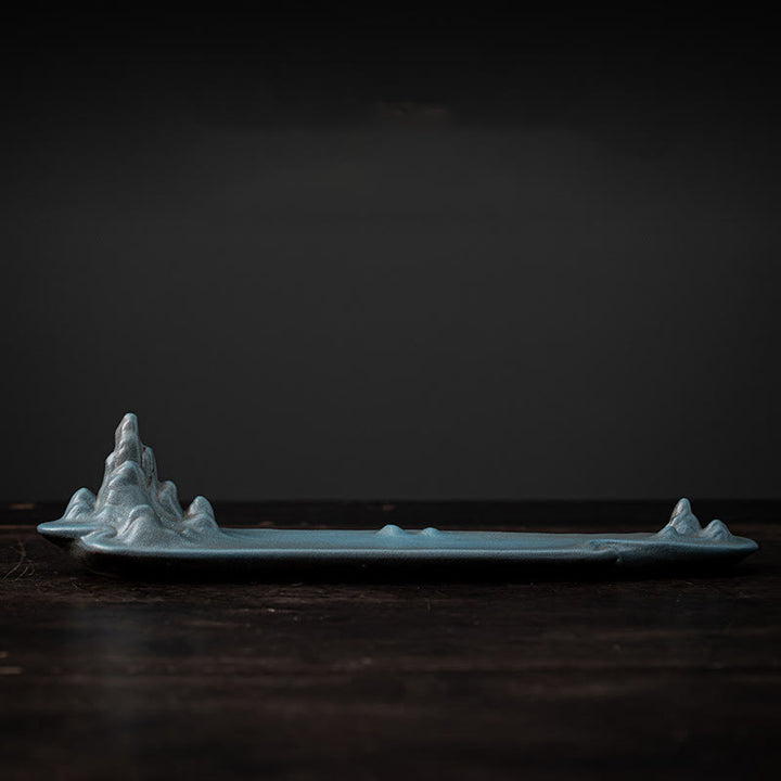 Buddha Stonesボートデザインスピリチュアルヒーリングセラミックスティック香炉装飾 - シアン 27.3*4.1*6cm - image 9