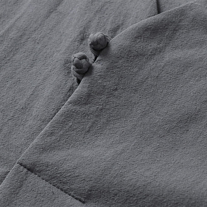 Buddha Stonesカジュアル 無地 2つボタン Vネック 七分袖 コットン メンズシャツ - image 7