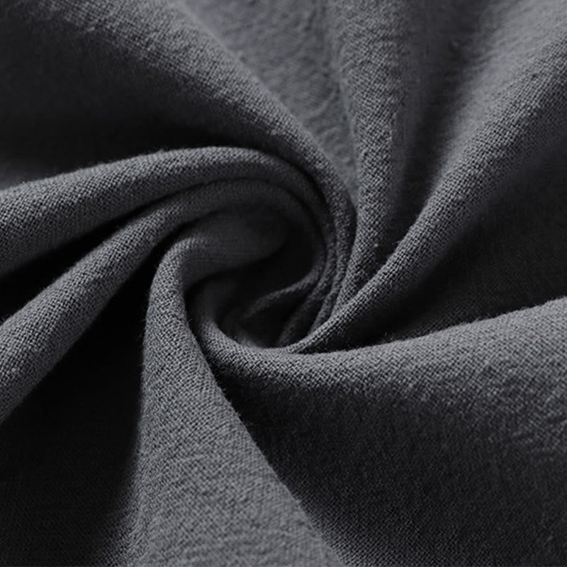 Buddha Stonesカジュアル 無地 2つボタン Vネック 七分袖 コットン メンズシャツ - image 8