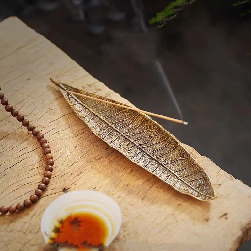 Buddha Stones合金製東洋葉癒し香炉装飾 - image 4