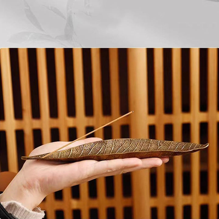 Buddha Stones合金製東洋葉癒し香炉装飾 - image 3