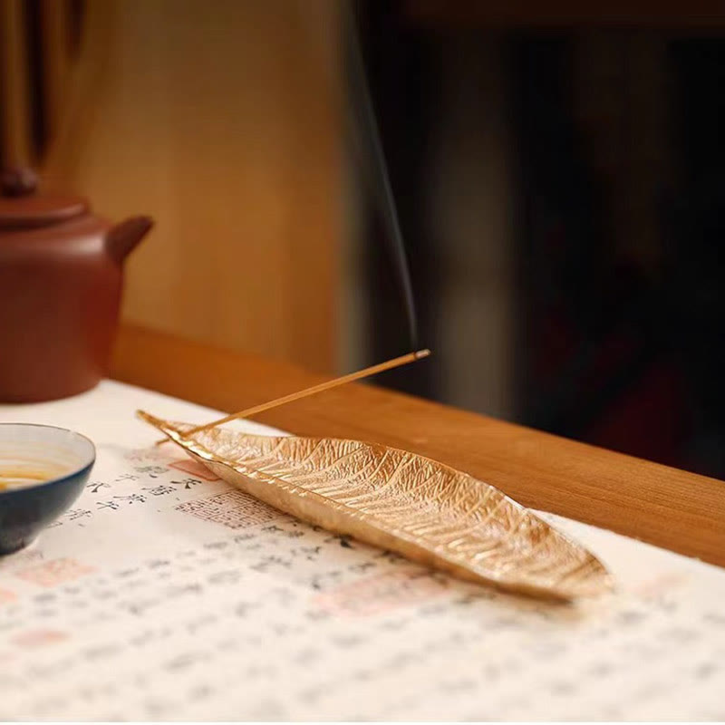 Buddha Stones合金製東洋葉癒し香炉装飾 - image 7