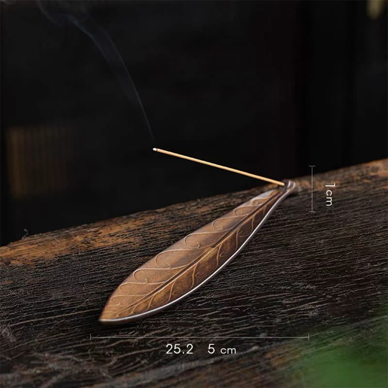 Buddha Stones柳の葉 癒し 陶器 スティック 香炉 装飾 - 枯れた柳の葉 25.5×5×1cm - image 9