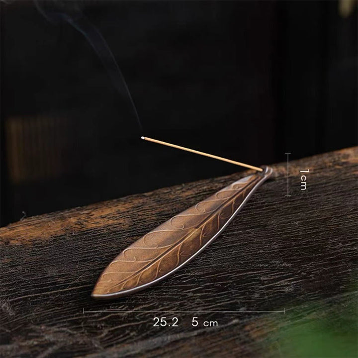 Buddha Stones柳の葉 癒し 陶器 スティック 香炉 装飾 - 枯れた柳の葉 25.5×5×1cm - image 9