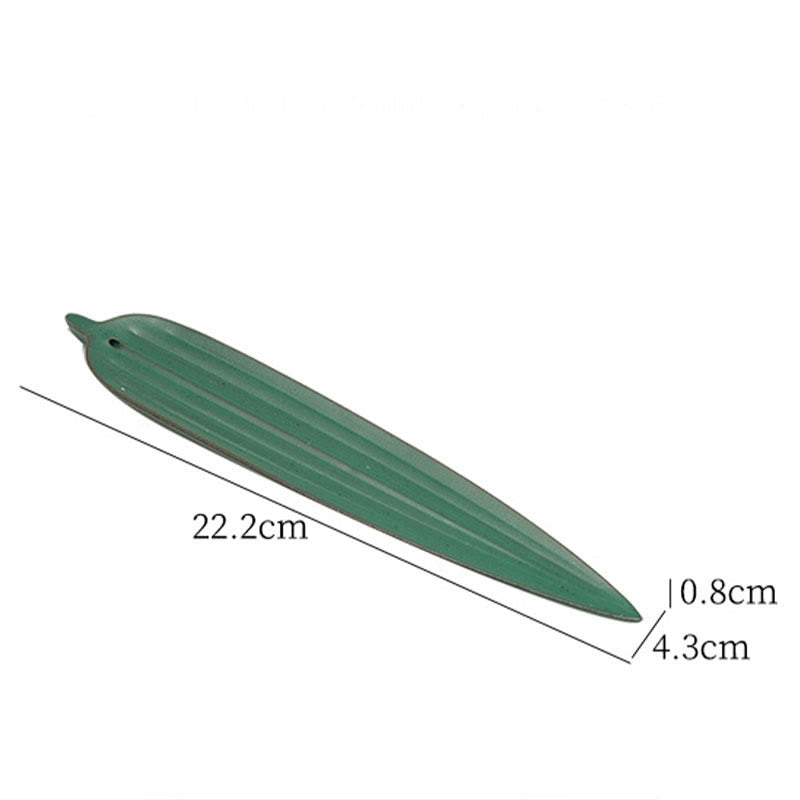 Buddha Stones緑竹の葉 癒し 陶器 香炉 装飾 - image 4