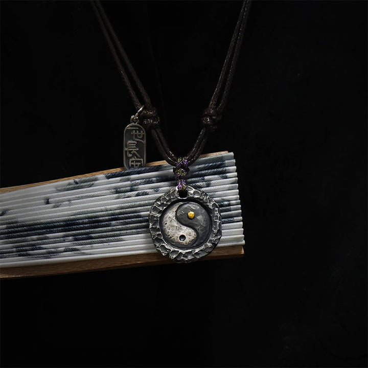 Buddha Stones 999 スターリングシルバー太極拳陰陽デザインハーモニーネックレスペンダント - image 9