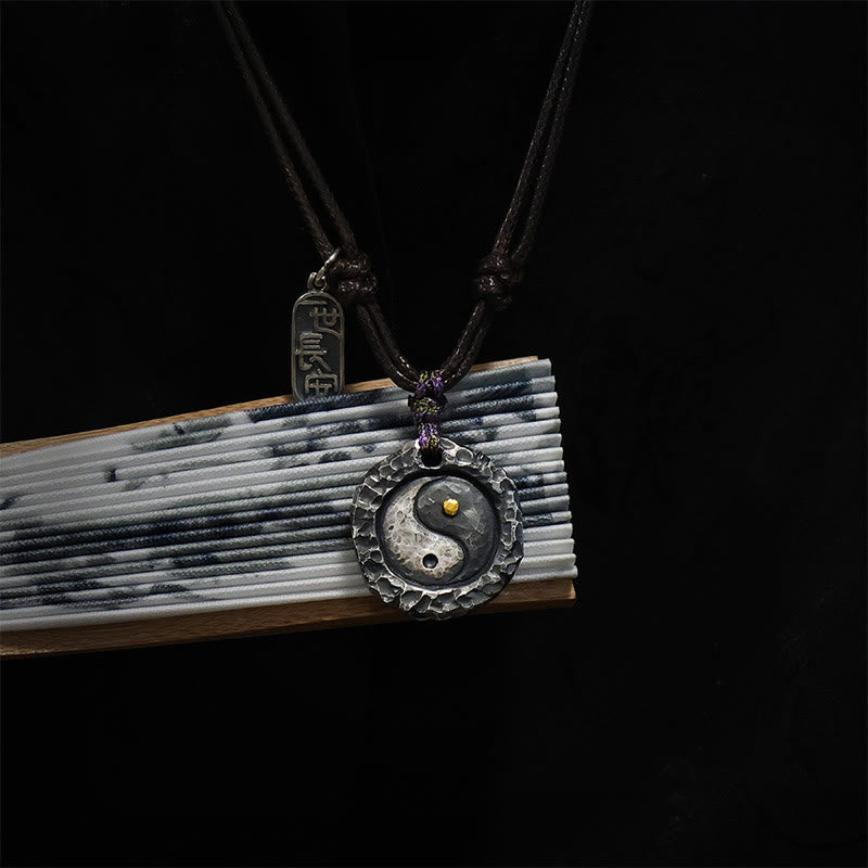Buddha Stones 999 スターリングシルバー太極拳陰陽デザインハーモニーネックレスペンダント - image 8