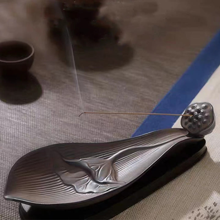 Buddha Stones蓮の実 禅 癒し ブラウン 陶器 スティック 香炉 装飾 - image 3