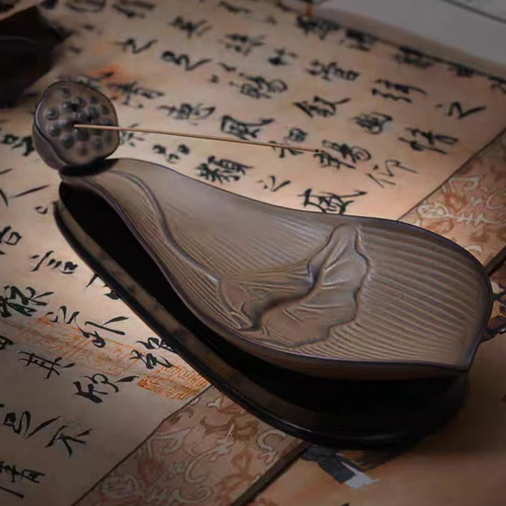 Buddha Stones蓮の実 禅 癒し ブラウン 陶器 スティック 香炉 装飾 - image 1