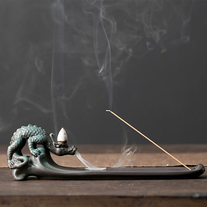 Buddha Stones月うさぎ 貔貅山 癒し 陶器 スティック 香炉 装飾 - PiXiu25.1×4.2×6.7cm - image 8