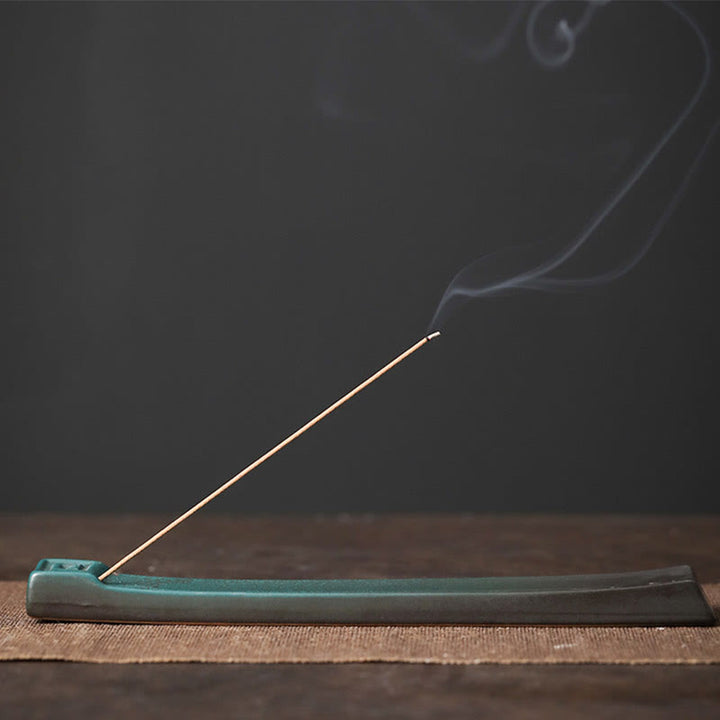 Buddha Stones月うさぎ 貔貅山 癒し 陶器 スティック 香炉 装飾 - シンプルなパターン 23.4*3.7*1.2cm - image 14