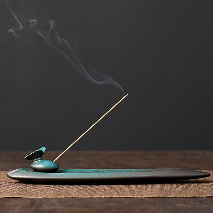 Buddha Stones3つの石 波 蝶 竹 癒し 陶器 スティック 香炉 装飾 - 蝶 24×3.6×3.8cm - image 11