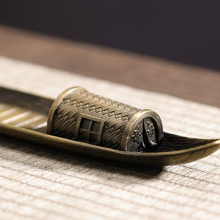 Buddha Stones漁師船 合金製 お香立て 癒し お香バーナー 装飾 - image 5