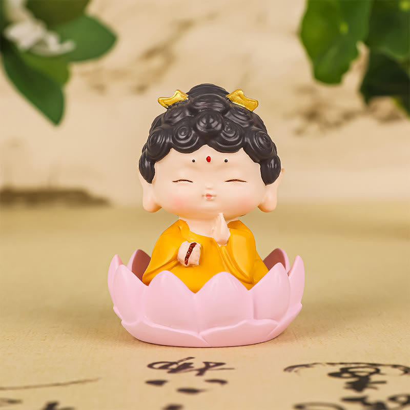 Buddha Stones瞑想 蓮 阿弥陀仏 樹脂像 慈悲 室内装飾
