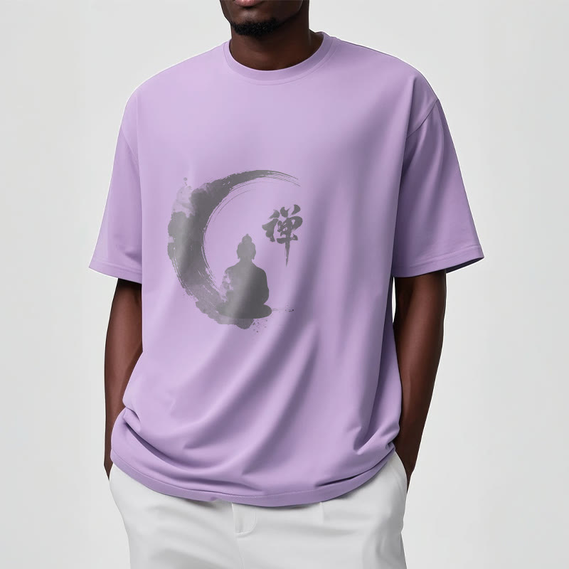 Buddha Stones、瞑想する仏陀の模様、コットンTシャツ - image 15